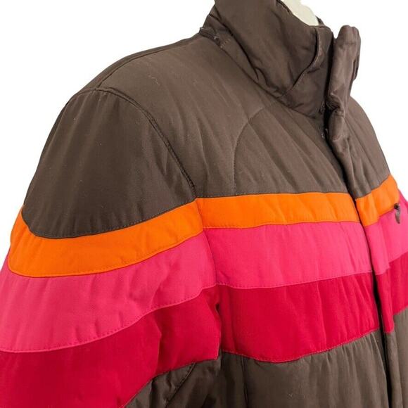 Nike Fit Storm ACG Womens Brown Pink Puffer Winter Jacket Coat Snowboard M - Picture 4 of 16